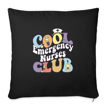 Cool Emergency Nurses Club Infirmière d’urgence autorisée - Housse de coussin décorative 45 x 45 cm - noir - Devant