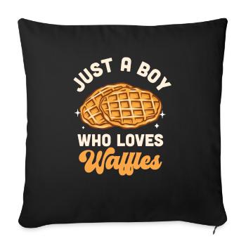 Juste un garçon qui aime les gaufres - Housse de coussin décorative 45 x 45 cm - noir - Devant