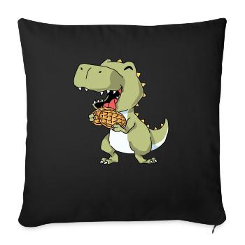 Gaufres T-Rex - Housse de coussin décorative 45 x 45 cm - noir - Devant