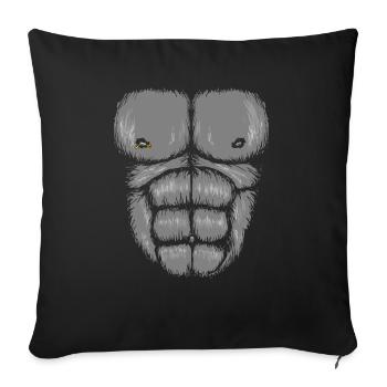 Funny Gorilla Chest , Halloween Monkey Chest Suit - Sofa pillowcase 17,3'' x 17,3'' (45 x 45 cm) - black - Front