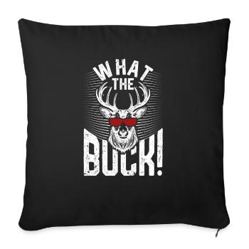 Qu’est-ce que le Buck drôle Chasse au cerf Rack à bois de wapiti - Housse de coussin décorative 45 x 45 cm - noir - Devant