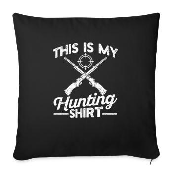 Ceci est mon amoureux chasseur de chemise de chasse chasseur de cerf - Housse de coussin décorative 45 x 45 cm - noir - Devant