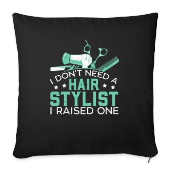 Hair Stylist Haircut Hairdresser Barber Barbershop - Sofa pillowcase 17,3'' x 17,3'' (45 x 45 cm) - black - Front