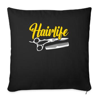 Friseur - Sofakissenbezug 45 x 45 cm - Schwarz - Vorne
