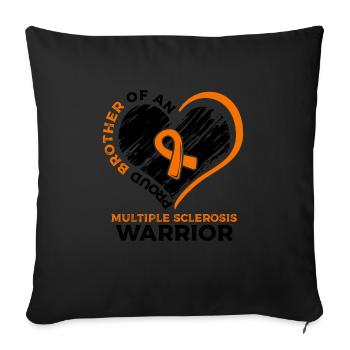 Fier frère d’un enfant - Housse de coussin décorative 45 x 45 cm - noir - Devant