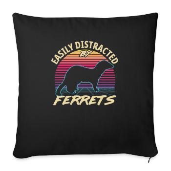 Retro 80s Style Vintage Easily Distracted By Ferre - Sofakissenbezug 45 x 45 cm - Schwarz - Vorne