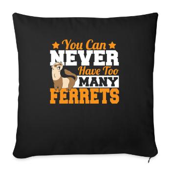 On n’a jamais trop de furets Cute Weasel Fu - Housse de coussin décorative 45 x 45 cm - noir - Devant