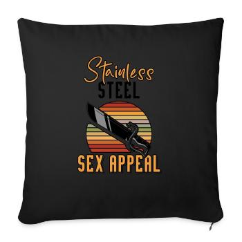 Funny Knife Collector Edelstahl Sex Appeal - Sofakissenbezug 45 x 45 cm - Schwarz - Vorne