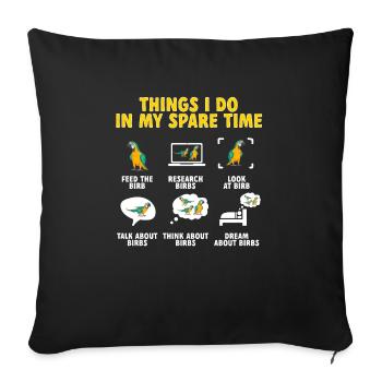 Yellow-breasted Macaw Parrot Blue And Yellow Macaw - Sofa pillowcase 17,3'' x 17,3'' (45 x 45 cm) - black - Front