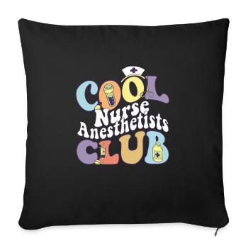 Club des infirmières anesthésistes cool - Housse de coussin décorative 45 x 45 cm - noir - Devant