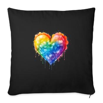 Love in All Colors-LGBT Pride - Sofa pillowcase 17,3'' x 17,3'' (45 x 45 cm) - black - Front