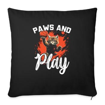Basketball Cat Basketteur Joueur de basket-ball J’aime le basket-ball - Housse de coussin décorative 45 x 45 cm - noir - Devant