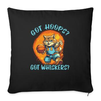 Basketball Cat Basketteur Joueur de basket-ball J’aime le basket-ball - Housse de coussin décorative 45 x 45 cm - noir - Devant