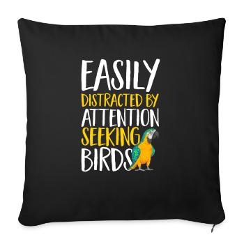 Yellow-breasted Macaw Parrot Blue And Yellow Macaw - Sofa pillowcase 17,3'' x 17,3'' (45 x 45 cm) - black - Front