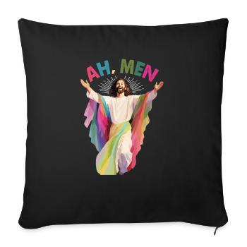 Ah Men LGBTQ Gay Pride Jesus Rainbow Flag - Sofa pillowcase 17,3'' x 17,3'' (45 x 45 cm) - black - Front