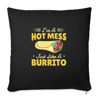 Burrito Mexican Food Lover - Sofa pillowcase 17,3'' x 17,3'' (45 x 45 cm) - black - Front