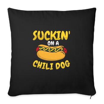 Chili Dog Hot Dog Saucisse Restauration rapide - Housse de coussin décorative 45 x 45 cm - noir - Devant