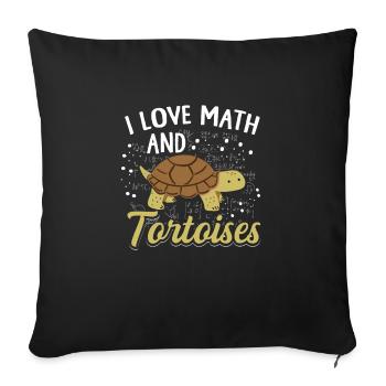 Turtle Kids School Funny I Love Math And Tortoises - Sofakissenbezug 45 x 45 cm - Schwarz - Vorne