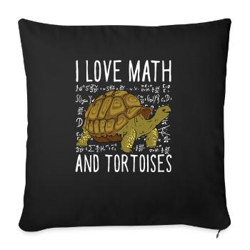 I Love Math And Tortoises Funny Kids School Turtle - Sofa pillowcase 17,3'' x 17,3'' (45 x 45 cm) - black - Front