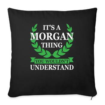 Morgan Chose drôle à dire - Housse de coussin décorative 45 x 45 cm - noir - Devant