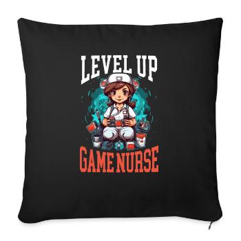 Gamer Nurse Video Game Player Gaming Nursing - Sofa pillowcase 17,3'' x 17,3'' (45 x 45 cm) - black - Front
