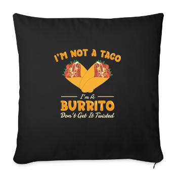 Burrito Mexican Food Lover - Sofa pillowcase 17,3'' x 17,3'' (45 x 45 cm) - black - Front