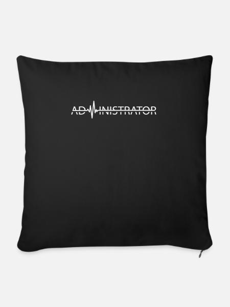 Administrator Admin Heartbeat - Sofakissenbezug 45 x 45 cm - Schwarz