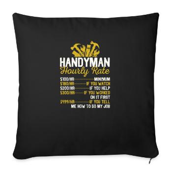 Craftsman Hourly Rate Repair Worker Maintenance - Sofa pillowcase 17,3'' x 17,3'' (45 x 45 cm) - black - Front