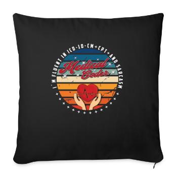 Assistant médical - Codeur médical - Housse de coussin décorative 45 x 45 cm - noir - Devant