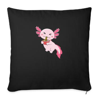 Axolotl Funny Mexican Salamander Axolotl - Sofa pillowcase 17,3'' x 17,3'' (45 x 45 cm) - black - Front
