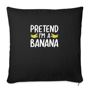 Drôle d’amateur de fruits de banane - Housse de coussin décorative 45 x 45 cm - noir - Devant