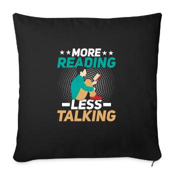 Read Book Funny Library Reading Lovers Books - Sofa pillowcase 17,3'' x 17,3'' (45 x 45 cm) - black - Front