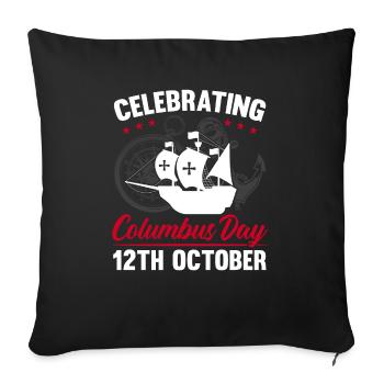 Christophe Colomb Italo-Américain Jour de Christophe Colomb - Housse de coussin décorative 45 x 45 cm - noir - Devant