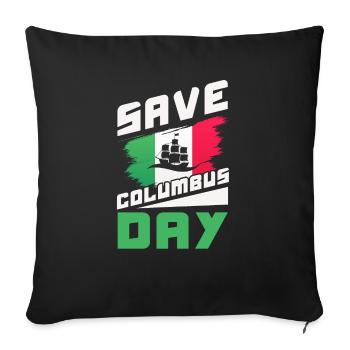 Christophe Colomb Italo-Américain Jour de Christophe Colomb - Housse de coussin décorative 45 x 45 cm - noir - Devant