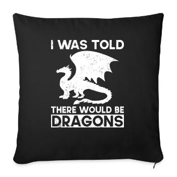 Dragon Dragon Design Mythical Creatures Fantasy - Sofa pillowcase 17,3'' x 17,3'' (45 x 45 cm) - black - Front