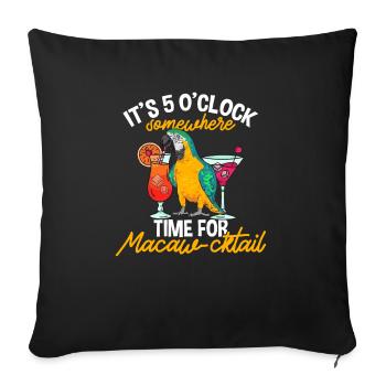 Ara à poitrine jaune Perroquet bleu et ara jaune - Housse de coussin décorative 45 x 45 cm - noir - Devant