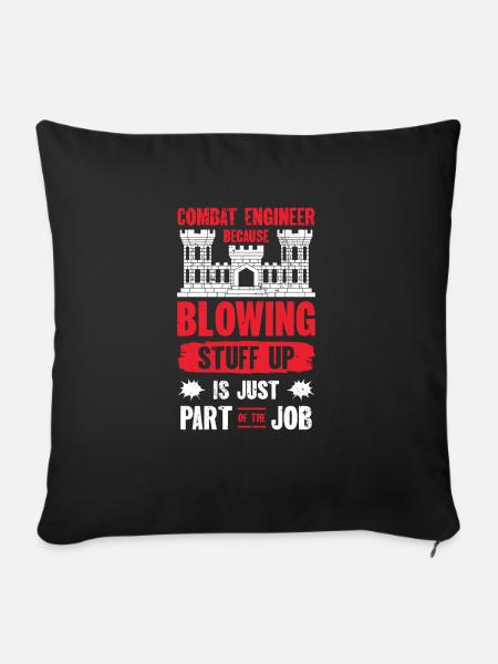 Combat Engineer Engineering Armee - Sofakissenbezug 45 x 45 cm - Schwarz