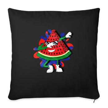 Watermelon - Sofa pillowcase 17,3'' x 17,3'' (45 x 45 cm) - black - Front