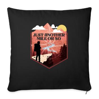 Funny hiking camping outdoors nature mountains - Sofa pillowcase 17,3'' x 17,3'' (45 x 45 cm) - black - Front