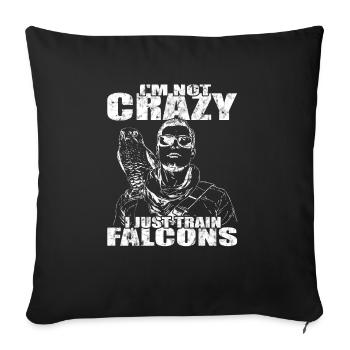 Fauconnier pèlerin Faucon Falcon Vintage Fauconnerie - Housse de coussin décorative 45 x 45 cm - noir - Devant