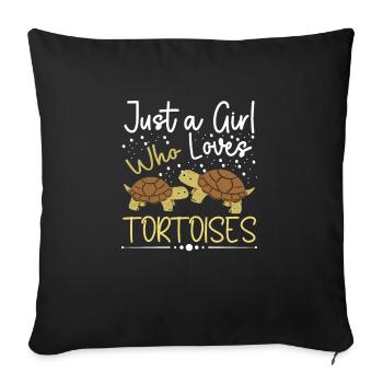 Cute Just A Girl Who Loves Tortoises Reptile Turtl - Sofa pillowcase 17,3'' x 17,3'' (45 x 45 cm) - black - Front