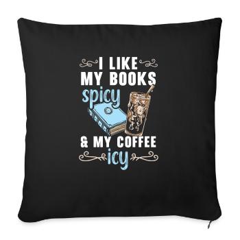 Book Lover Bookworm Reading Bibliothaire Education - Housse de coussin décorative 45 x 45 cm - noir - Devant