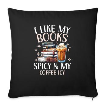 Book Lover Bookworm Reading Bibliothaire Education - Housse de coussin décorative 45 x 45 cm - noir - Devant