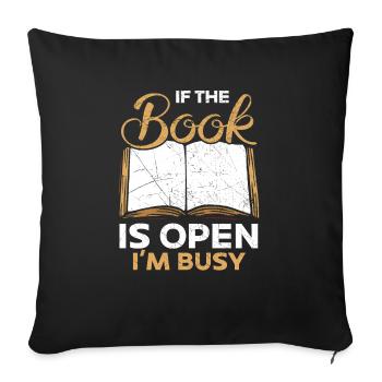 Book Lover Bookworm Reading Librarian Education - Sofa pillowcase 17,3'' x 17,3'' (45 x 45 cm) - black - Front