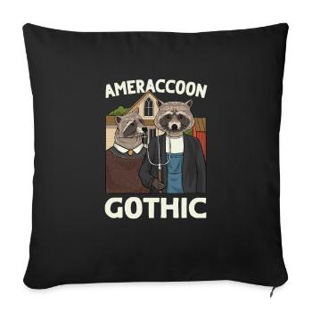 Art Lover Raccoon Animal Trash Panda - Sofa pillowcase 17,3'' x 17,3'' (45 x 45 cm) - black - Front
