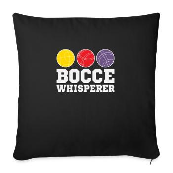 Joueur de pétanque drôle de pétanque - Housse de coussin décorative 45 x 45 cm - noir - Devant