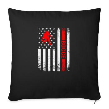 Joueur de pétanque drôle de pétanque - Housse de coussin décorative 45 x 45 cm - noir - Devant