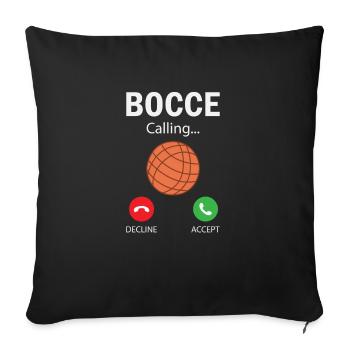 Joueur de pétanque drôle de pétanque - Housse de coussin décorative 45 x 45 cm - noir - Devant
