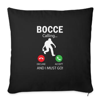 Joueur de pétanque drôle de pétanque - Housse de coussin décorative 45 x 45 cm - noir - Devant