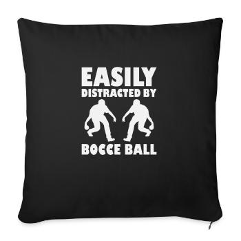 Joueur de pétanque drôle de pétanque - Housse de coussin décorative 45 x 45 cm - noir - Devant